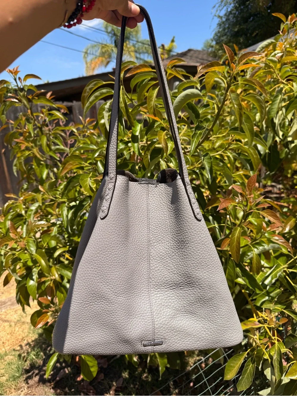Rebecca Minkoff Soft Gray Leather Tote Bag